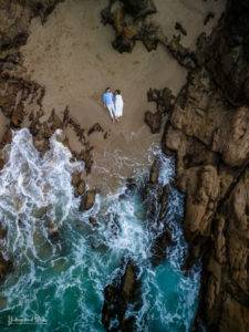 Engagement photos at Conchas Chinas beach puerto vallarta