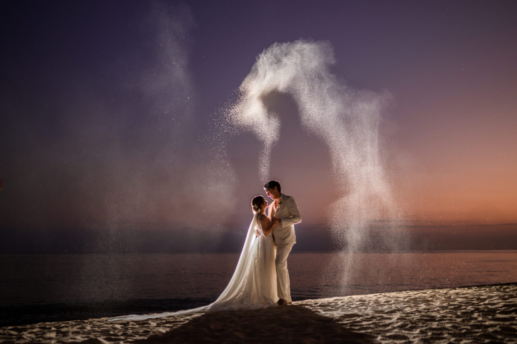 fine art wedding couple photo on the beach