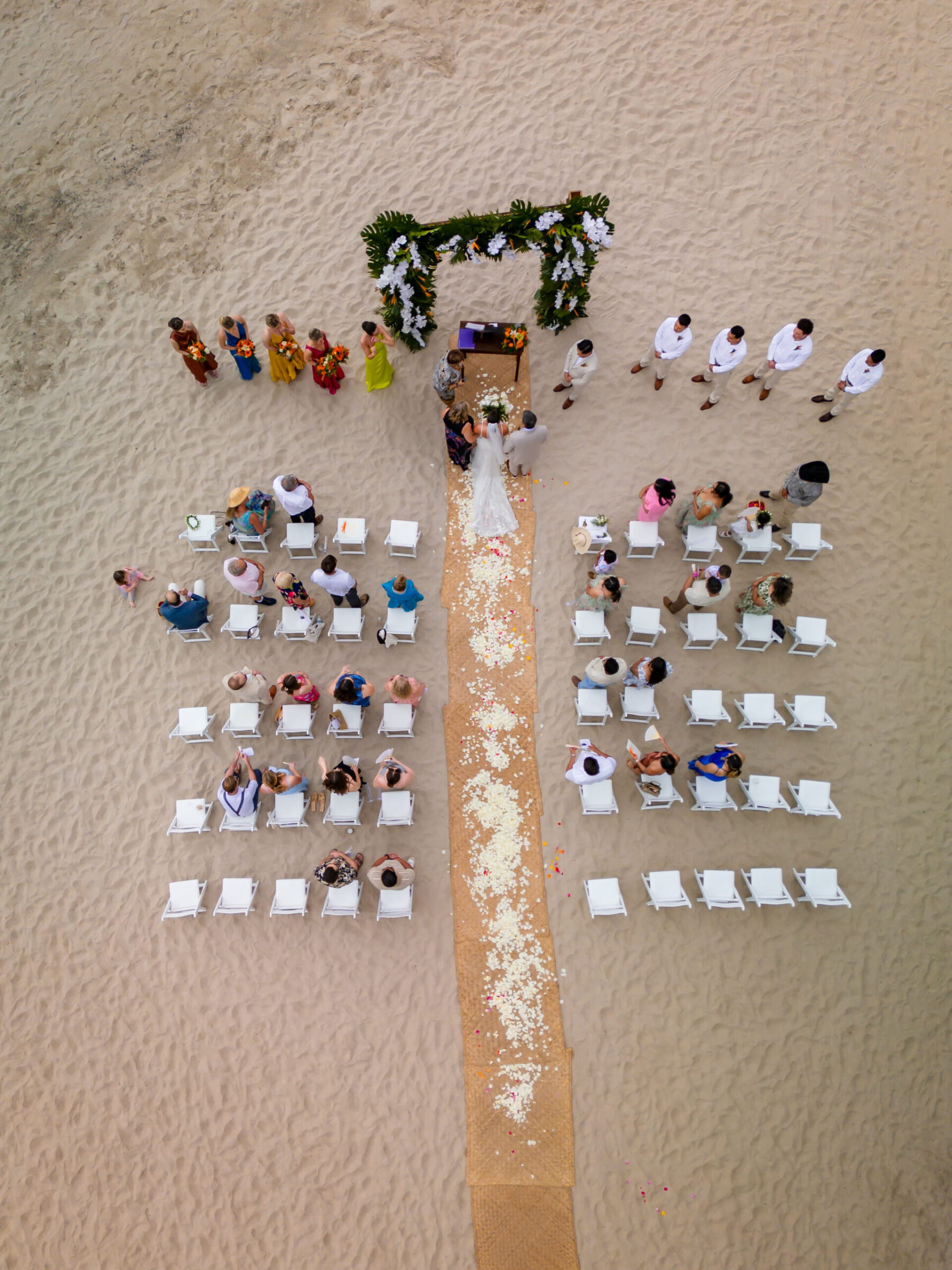 wedding drone shot ceremony